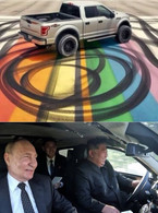 Vladimir Putin si Kim Jong Un pe steagul LGBTQ - poza demo