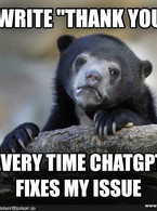 I write thank you on ChatGTP - poza demo