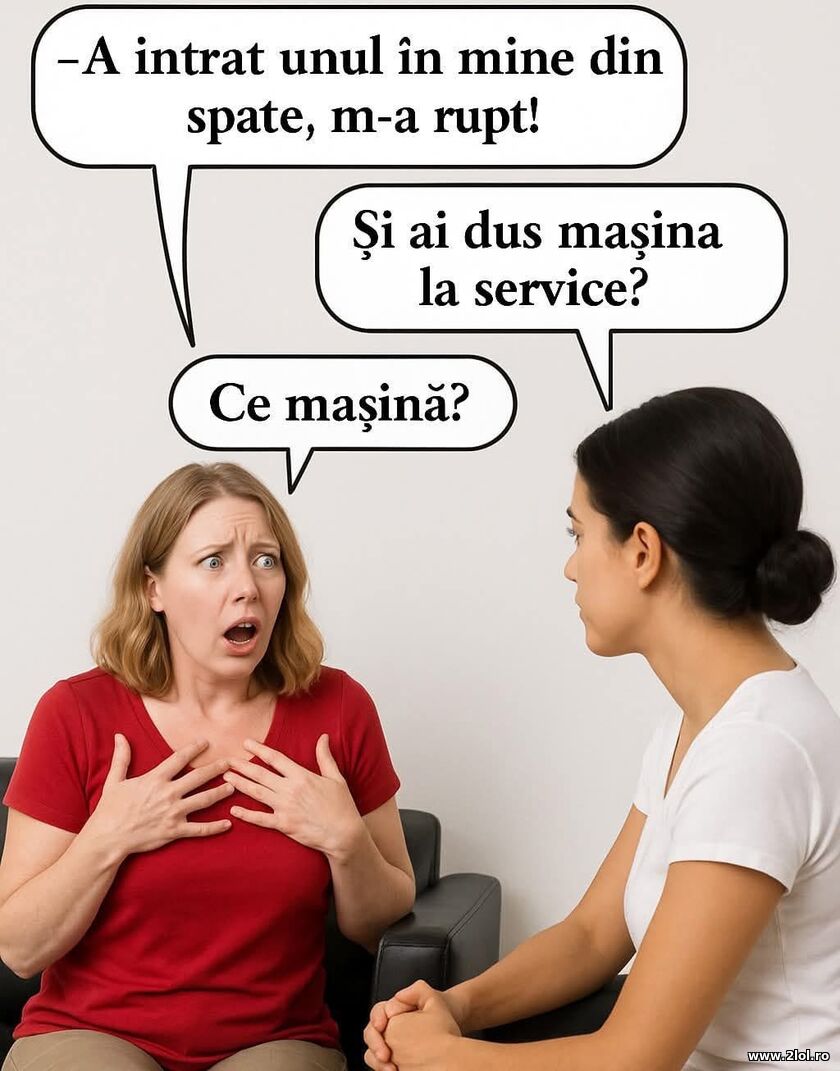 A intrat unul in mine din spate | poze haioase