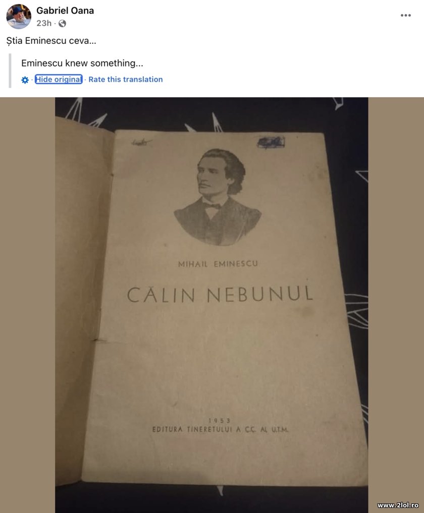 Eminescu stia ceva - Calin Georgescu | poze haioase