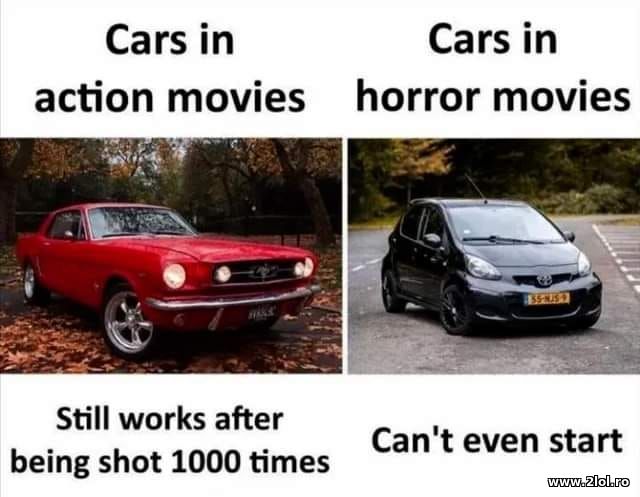 Cars in action and horror movies poze haioase