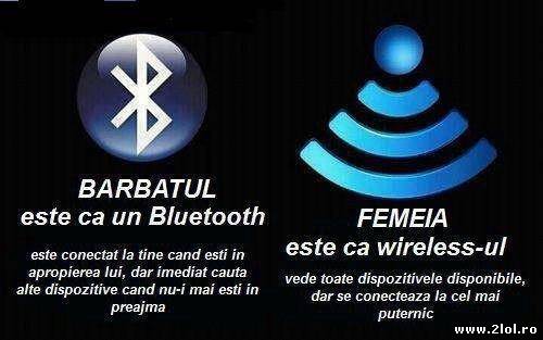 Bărbatul este ca un bluetooh iar femeia ca poze haioase