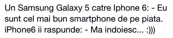 Samsung Galaxy 5 contra iPhone 6 poze haioase