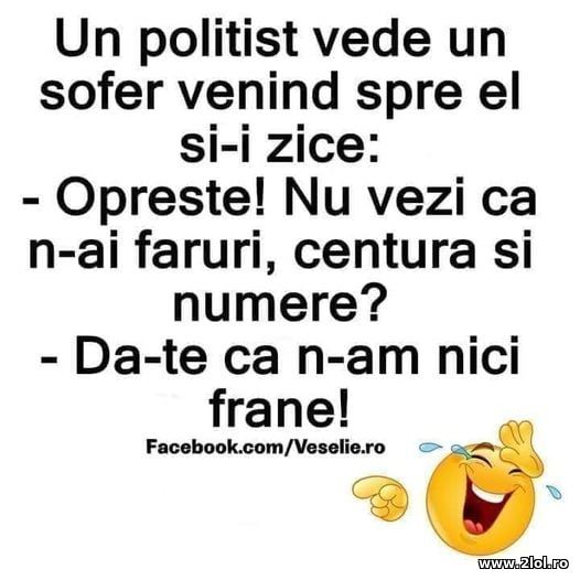 Un politist vede un sofer venind spre el poze haioase