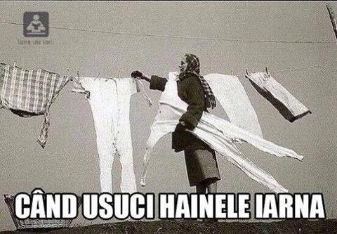 Uscatul hainelor, iarna poze haioase