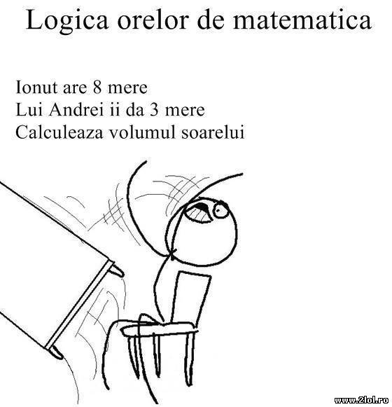 Logica orelor de matematică poze haioase