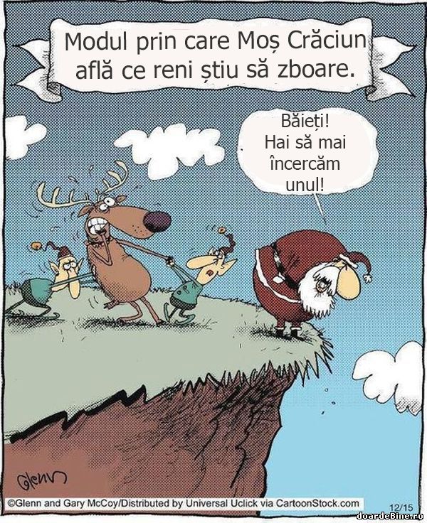 Modul prin care Moșul  află ce reni știu să zboare poze haioase