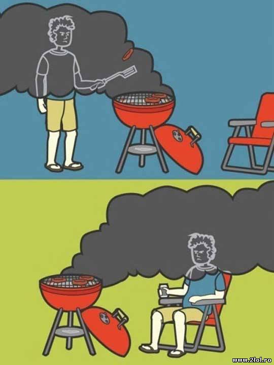 Când eşti la un grătar şi fumul vine doar la tine poze haioase