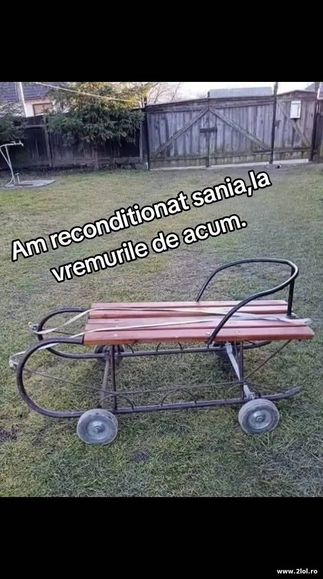 Am reconditionat sania poze haioase