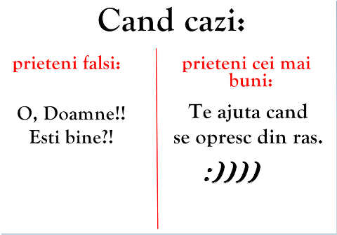 Prietenii buni și prietenii falși atunci când cazi poze haioase