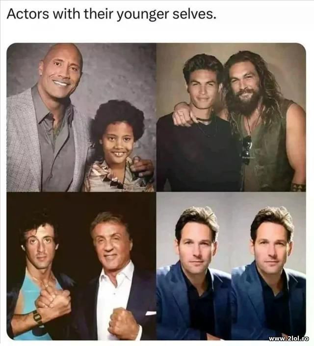 Actors with their younger selves poze haioase