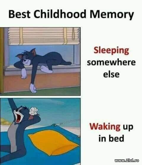 Sleeping somwhere else and waking up in bed poze haioase