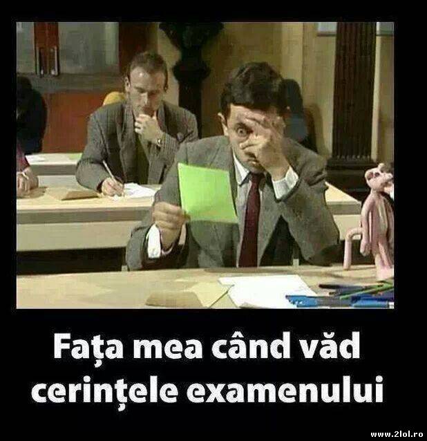 Când văd cerinţele examenului poze haioase