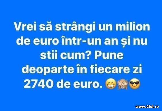 Vrei sa strangi un milion de euro intr-un an? poze haioase