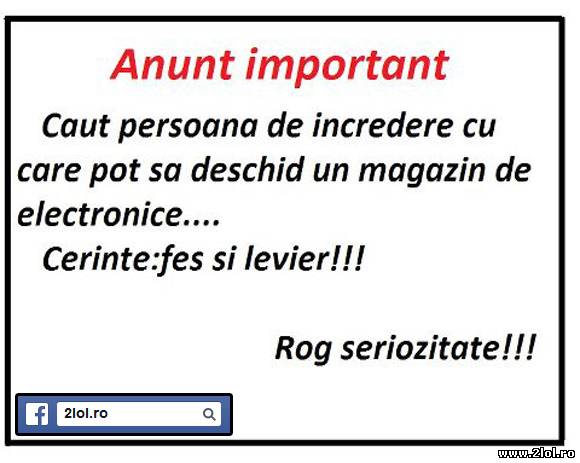 Caut persoana cu care să deschid un magazin poze haioase