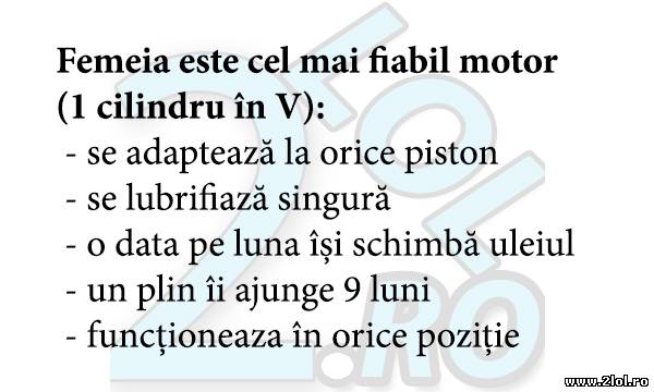 Femeia este cel mai fiabil motor poze haioase