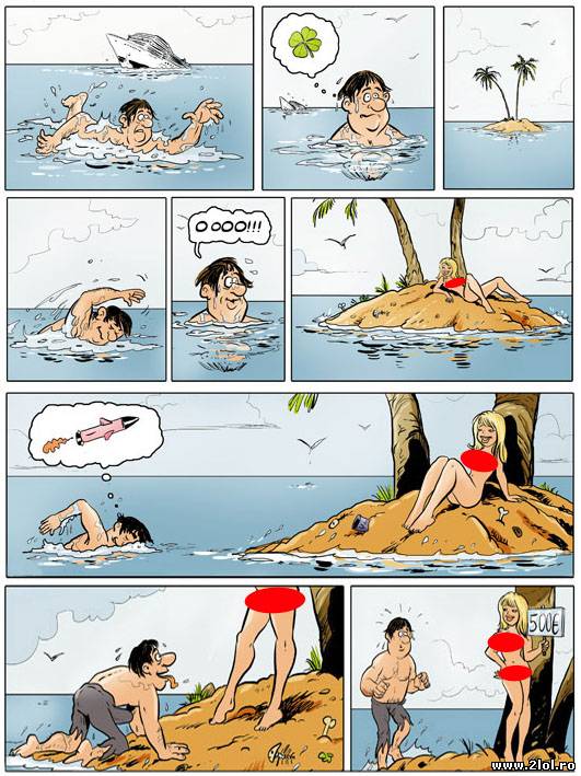Nici pe o insulă pustie nu scapi de astea poze haioase