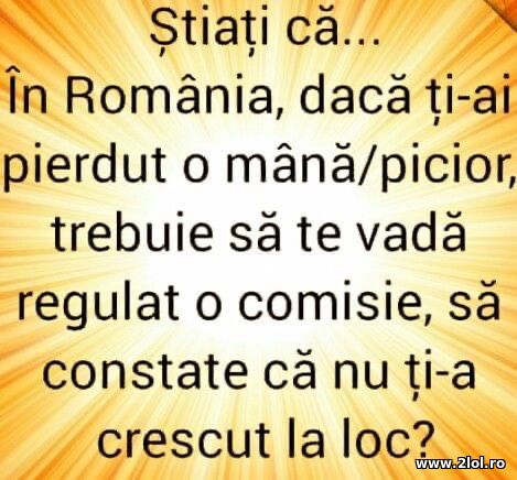 In Romania daca ti-ai pierdut o mana/picior poze haioase