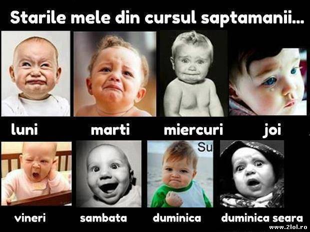 Stările mele din decursul săptămânii poze haioase