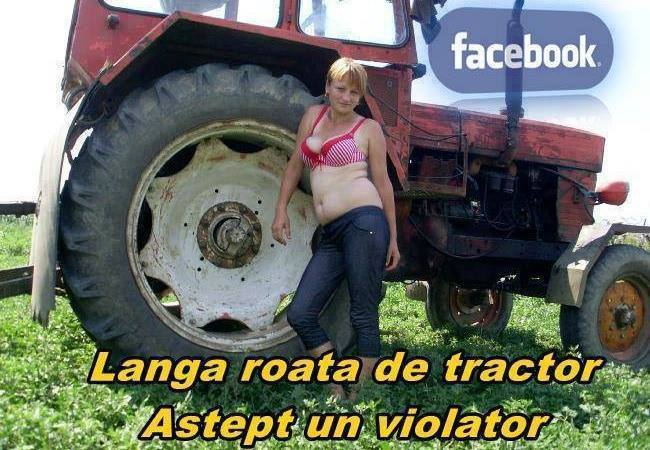 Lângă roata de tractor poze haioase