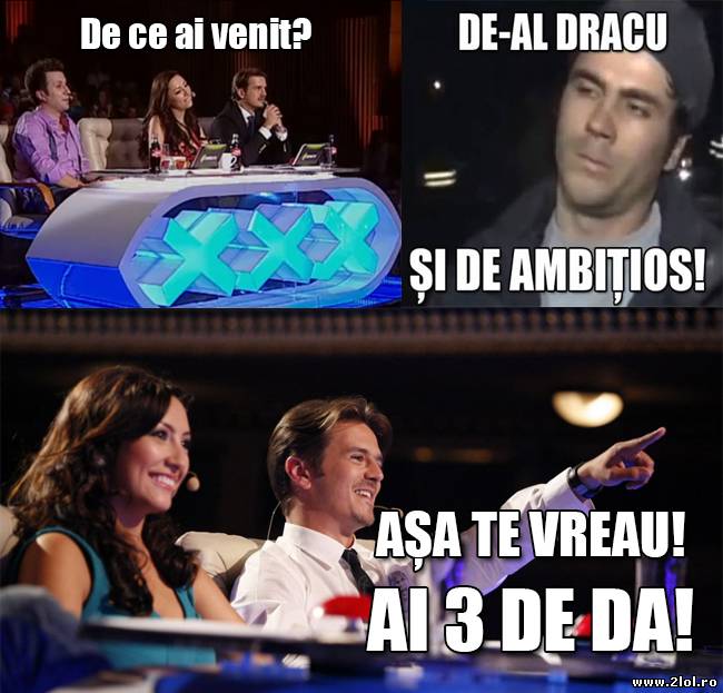 De ce ai venit la Românii au Talent? poze haioase