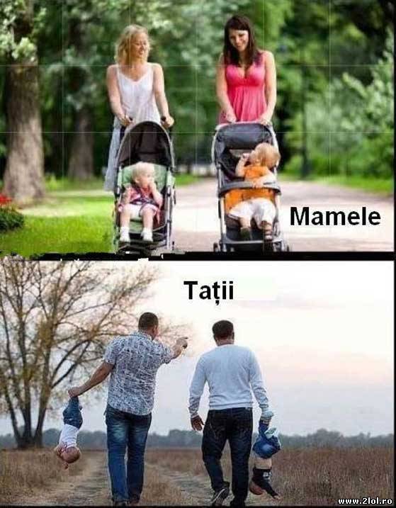 Mamele și tații când sunt cu copiii poze haioase