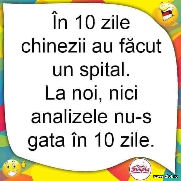 In 10 zile chinezii au facut un spital. La noi ... poze haioase