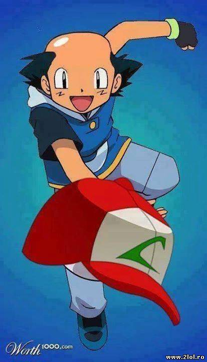 Deci asta ascundea Ash sub șapcă poze haioase