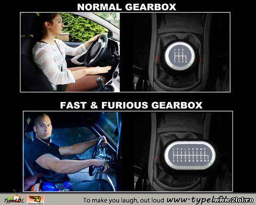 Schimbatorul de viteze in Fast and furious poze haioase