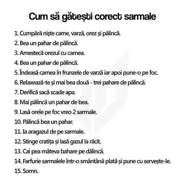 Instrucțiuni pentru gătirea corectă a sarmalelor poze haioase