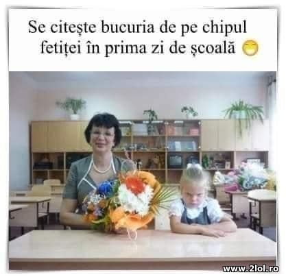 Se vede bucuria primei zi de scoala poze haioase