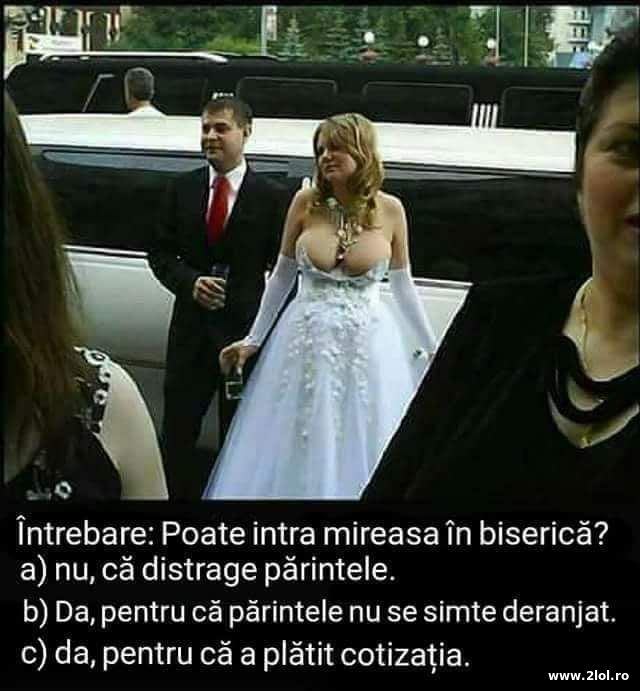 Poate intra mireasa in biserica? poze haioase