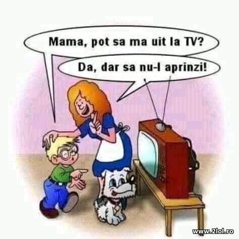 Mama, pot sa ma uit la TV? poze haioase