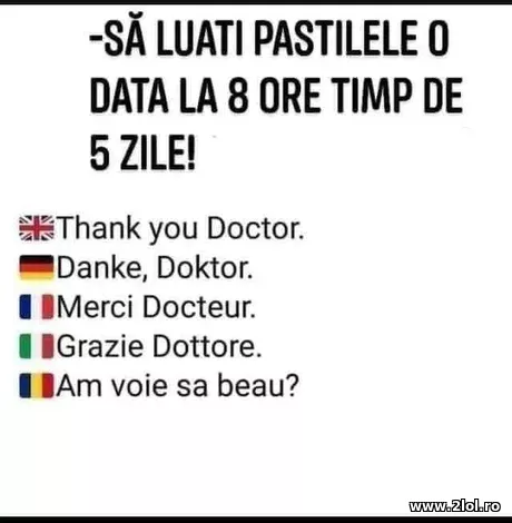 Sa luati pastile o data la 8 ore poze haioase