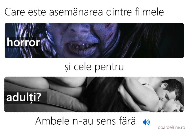 Asemănarea dintre filmele horror și cele cu 3 de X poze haioase