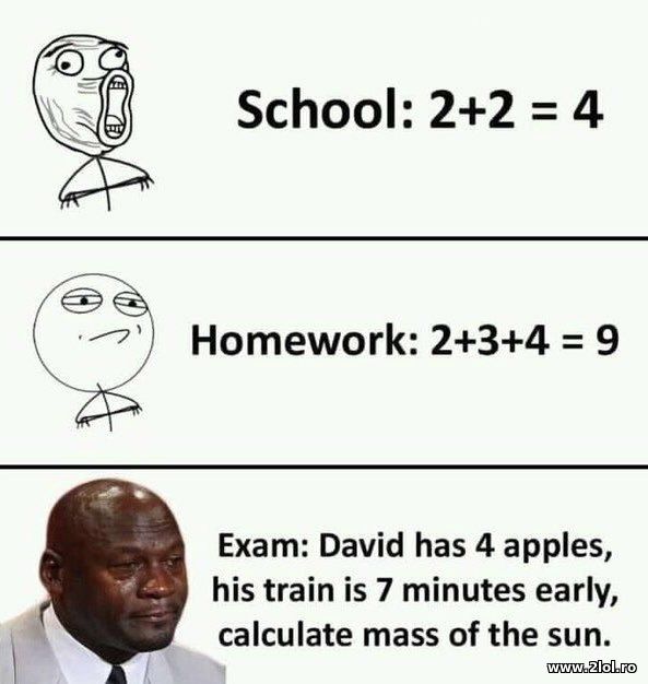 School, Homework and the Exam poze haioase