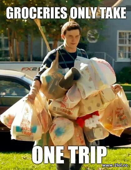 Groceries only take one trip poze haioase