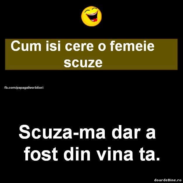 Şi femeile îşi cer scuze poze haioase