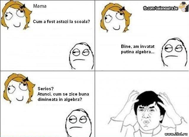 Cum se zice bună dimineața în algebră? poze haioase