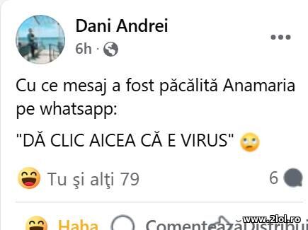 Cu ce mesaj a fost pacalita Anamaria Gavrila poze haioase
