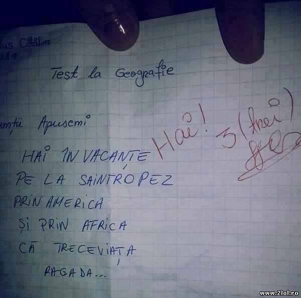 Când pentru test te inspiri din Florin Salam poze haioase