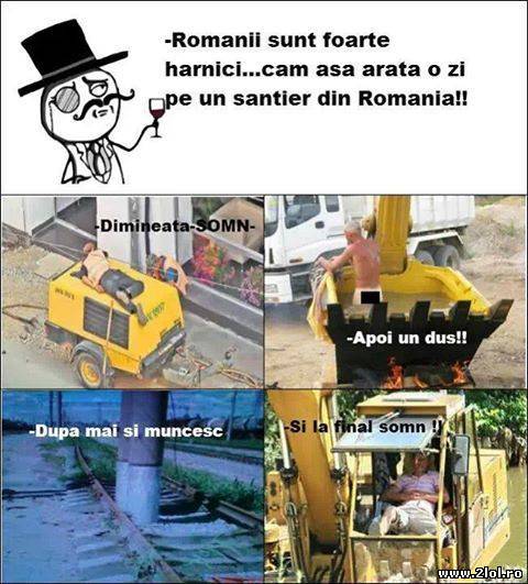 O zi pe un șantier din România poze haioase