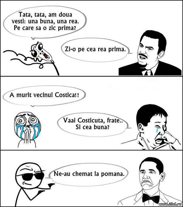 Tată! Am două veşti pentru tine: una bună, una rea poze haioase
