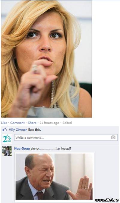Udrea și Băsescu pe facebook poze haioase