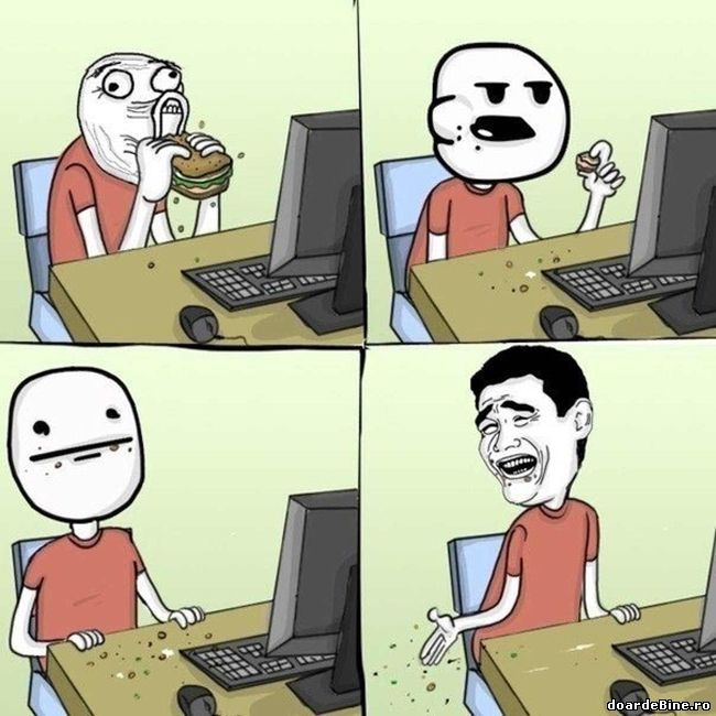 Mâncatul la calculator poze haioase