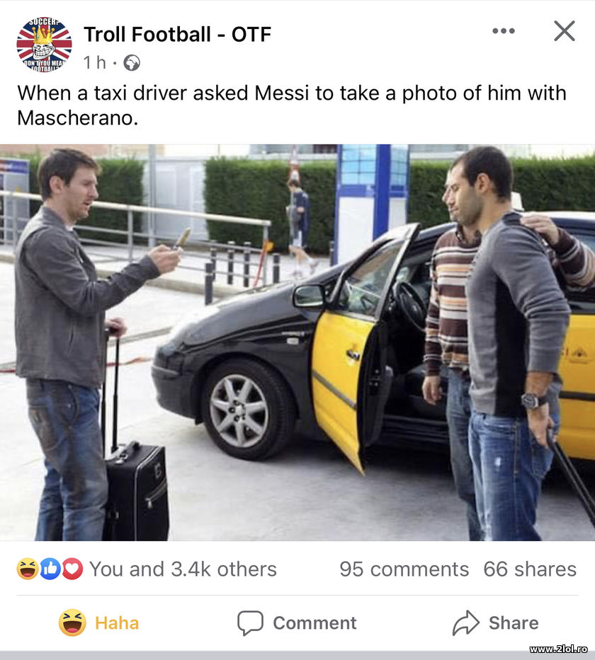 Taxi driver asked Messi to take a photo of him | poze haioase