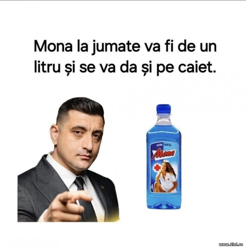 Mona la jumate va fi de un litru si se va da pe | poze haioase