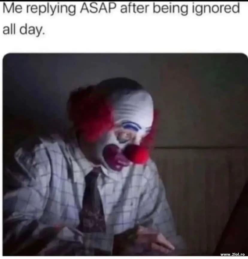 Me replying ASAP after being ignored all day | poze haioase