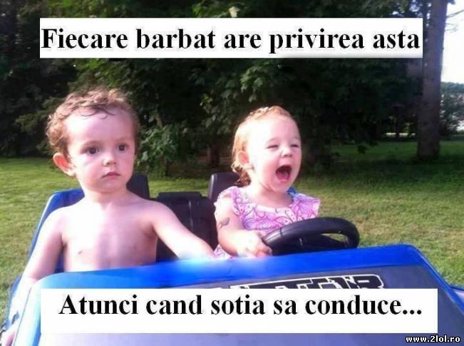 Fata bărbatului atunci când soția conduce | poze haioase