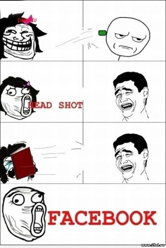 Head shoot versus Facebook | poze haioase